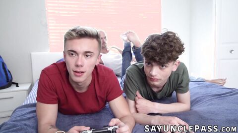 Jake Lawrence eats and fingers Zayne Bright and Carter DelRey tiny asses