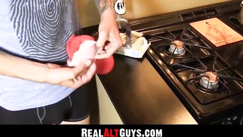 RealAltGuys.com - Skinny alt amateurs suck each other's big fat cocks intensely