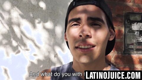 Latino hunk gets topped and painted with hot jizz