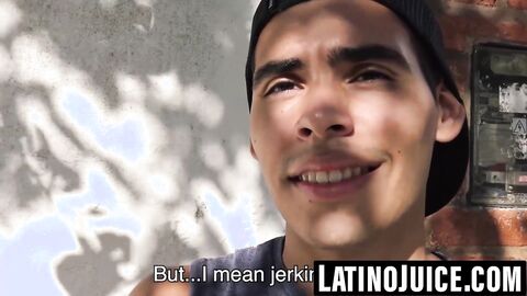 Latino hunk gets topped and painted with hot jizz