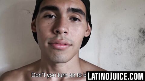 Latino hunk gets topped and painted with hot jizz