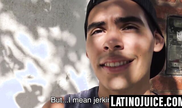 Latino hunk gets topped and painted with hot jizz