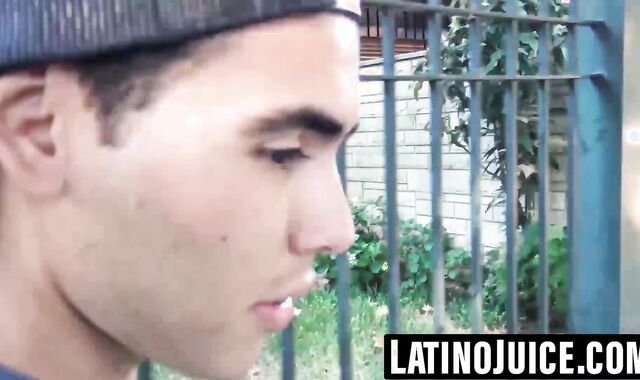 Latino hunk gets topped and painted with hot jizz