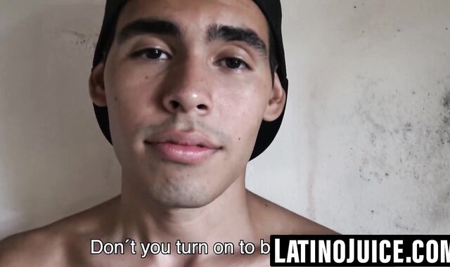 Latino hunk gets topped and painted with hot jizz