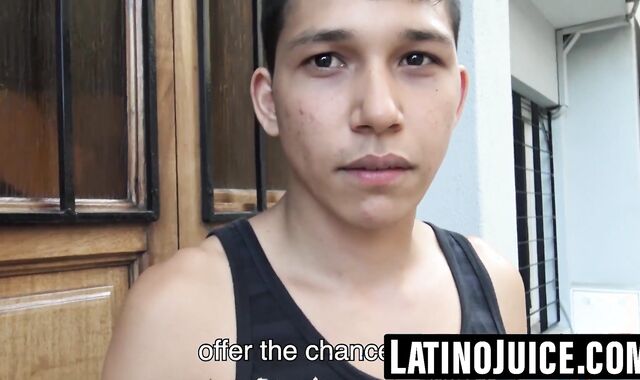 Young Latino picked up and stretched out raw