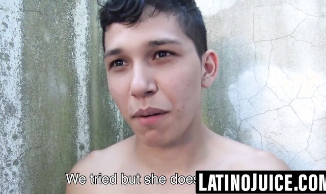 Young Latino picked up and stretched out raw