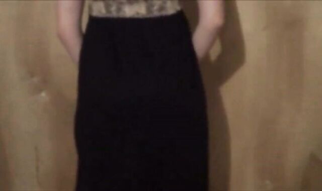Twink Crossdresser Strips in Dress and Panties