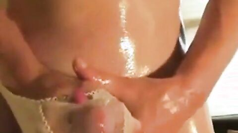 Oiled-up Cock Ring Twink on Webcam
