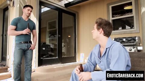 Derrick and Michael go wild with outdoor bareback action