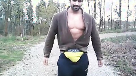Portuguese Bear Strips and Shows His Big Cock