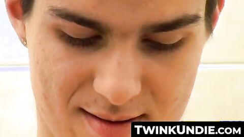 TwinkUndie.com - Jake Idol's undie rub and intense cumshot in his sexy underwear