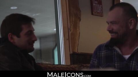 MaleIcons.com - Young cutie's perfect top position for macho daddy's big cock and int