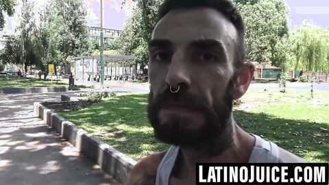 Bearded Latino moans as he gets raw fucked POV style