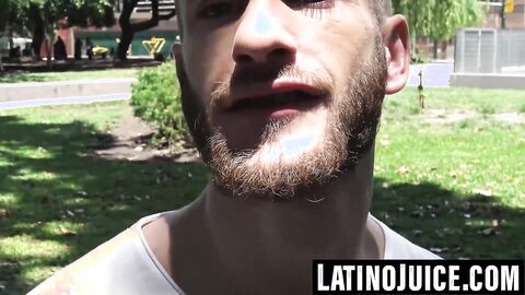 Bearded Latino moans as he gets raw fucked POV style