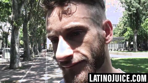 Bearded Latino moans as he gets raw fucked POV style