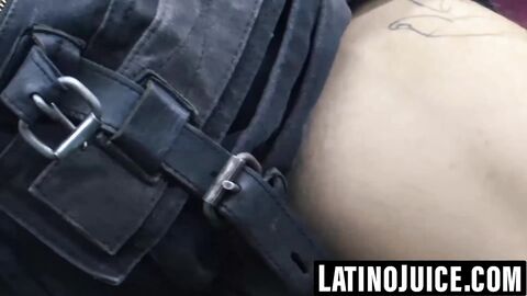 Tatted Latino takes two cocks bare in a threesome