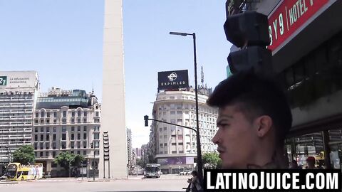 Tatted Latino takes two cocks bare in a threesome