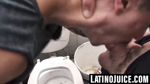 Tatted Latino takes two cocks bare in a threesome
