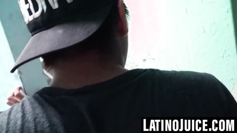 Young Latino sucks dick then gets bareback creampie