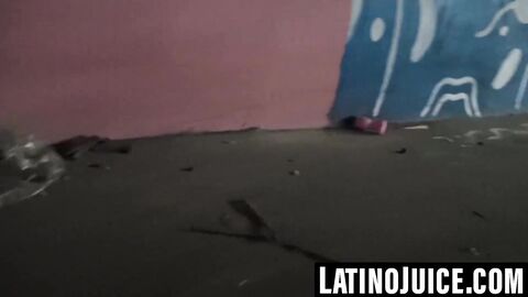 Young Latino sucks dick then gets bareback creampie