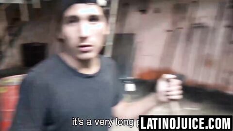 Young Latino sucks dick then gets bareback creampie