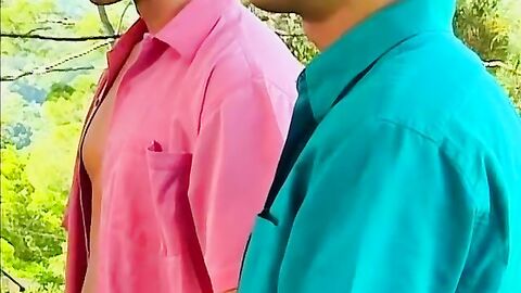 Two horny hot men Bryan and Marcus stroking their big cocks