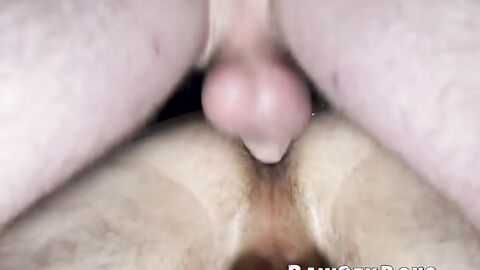 Young pale twink drilled raw by hunky muscular guy