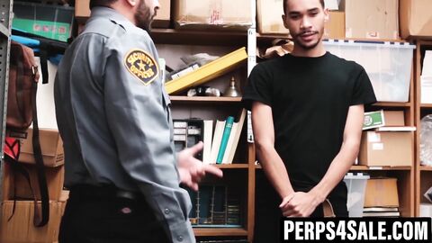 Skinny black thief gets split open by officers fat cock