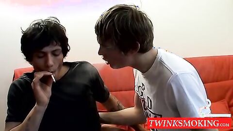 Euro twink dudes Jerry and Clark get together to swap smokes