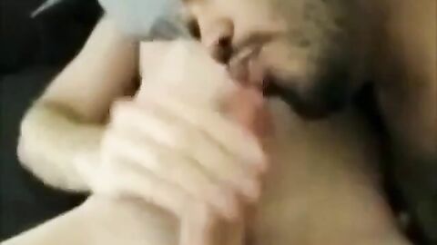 Twink Cock Sucking by Hunk with Perfect Lips