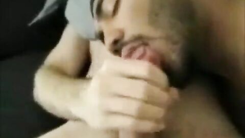 Twink Cock Sucking by Hunk with Perfect Lips