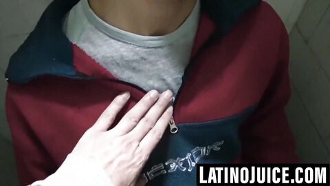 Straight Latino sucks then takes dick in bathroom