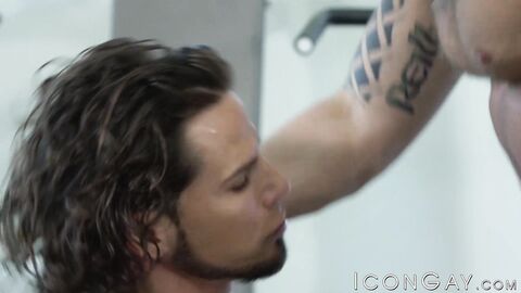 Gym jocks Archer Croft and Riley Mitchell in wild ass plowing