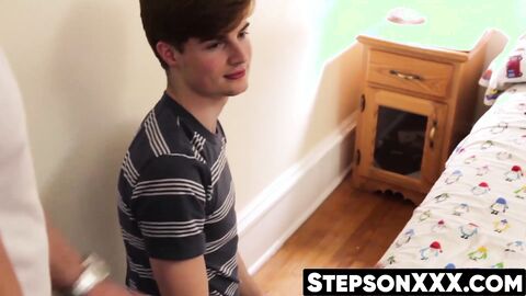 Handsome stepson deepthroats then rides daddy like a pro