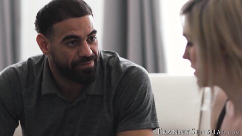 TS Ella Hollywood seduces her ex stepdad Ricky Larkin with tight hole