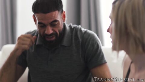 TS Ella Hollywood seduces her ex stepdad Ricky Larkin with tight hole