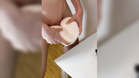 Twink Plays With His Sex Toy and Cums Hard