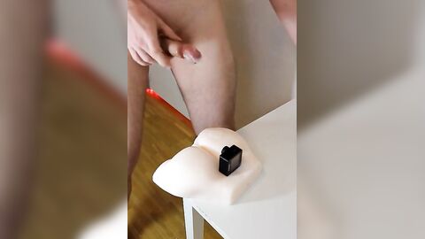 Twink Plays With His Sex Toy and Cums Hard