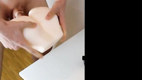 Twink Plays With His Sex Toy and Cums Hard