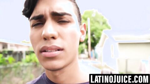 Latino twink barebacked outdoors for quick money