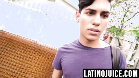 Latino twink barebacked outdoors for quick money