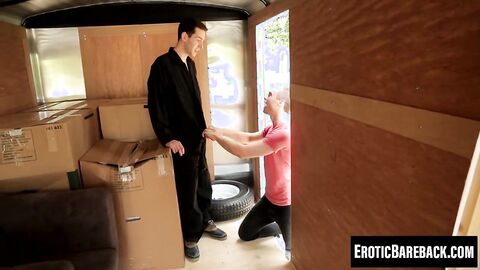 Lance takes cock all the way down his hungry throat