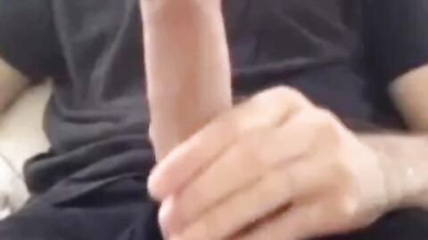 Muscular amateur strokes his big hard cock with a thick bellend