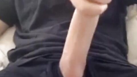 Muscular amateur strokes his big hard cock with a thick bellend