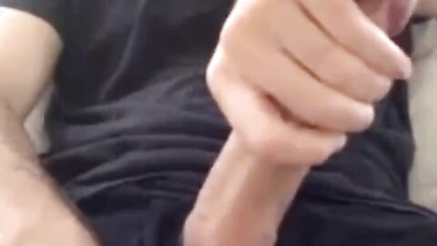 Muscular amateur strokes his big hard cock with a thick bellend