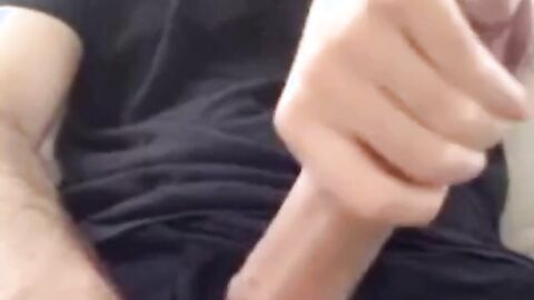 Muscular amateur strokes his big hard cock with a thick bellend