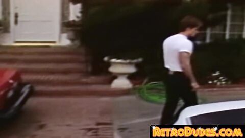 RetroDudes.com - Long haired studs moan during kinky jerk off and kissing