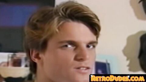 RetroDudes.com - Long haired studs moan during kinky jerk off and kissing