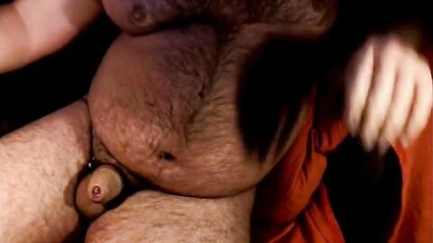 Fat Bear Stroking His Big Cock