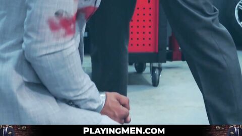 PlayingMen.com - Handsome hunk Jonathan Miranda's impressive deepthroating of a rock-